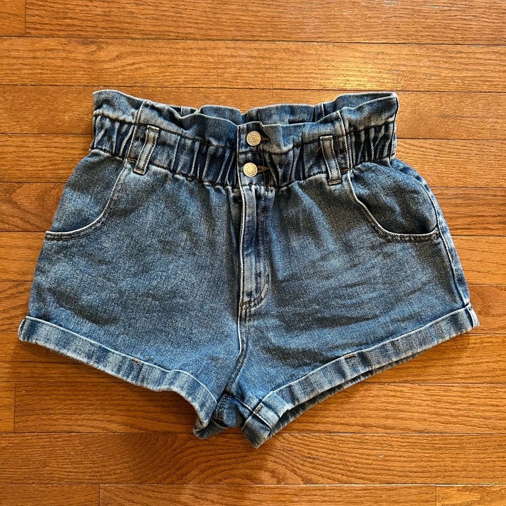 Pacsun High Waisted Paperbag Waist Mom Shorts Size 27